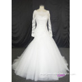 wedding dress long sleeves asymmetrical wait Italy style dress